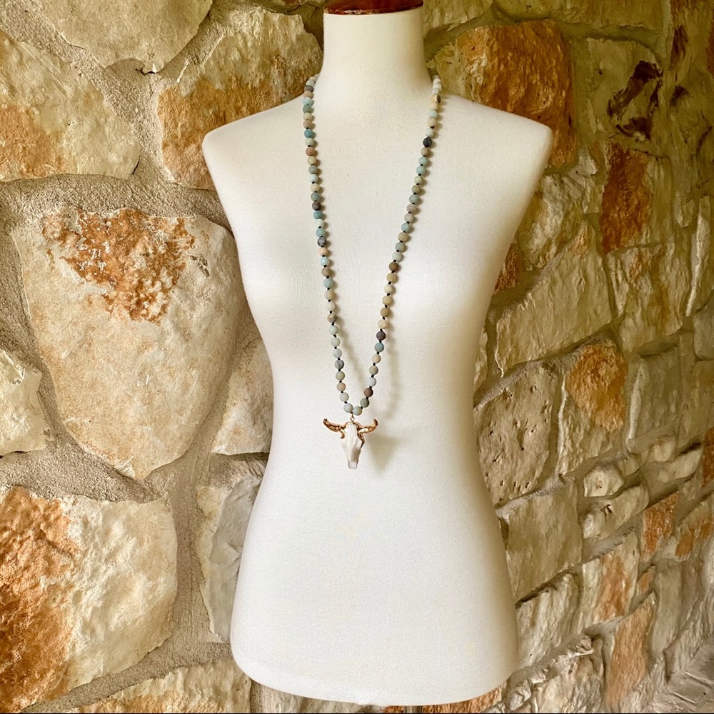 Just in!  Boho amazonite steer necklace - Picture 3 of 6